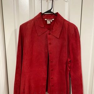 Ladies leather red jacket
